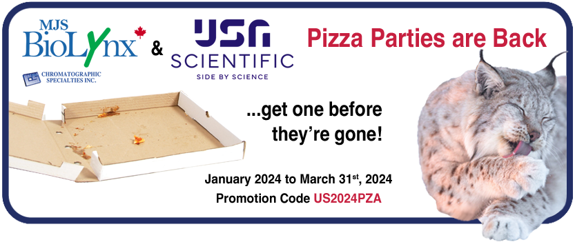 MJS BioLynx & USA Scientific Pizza Promo Banner 2024